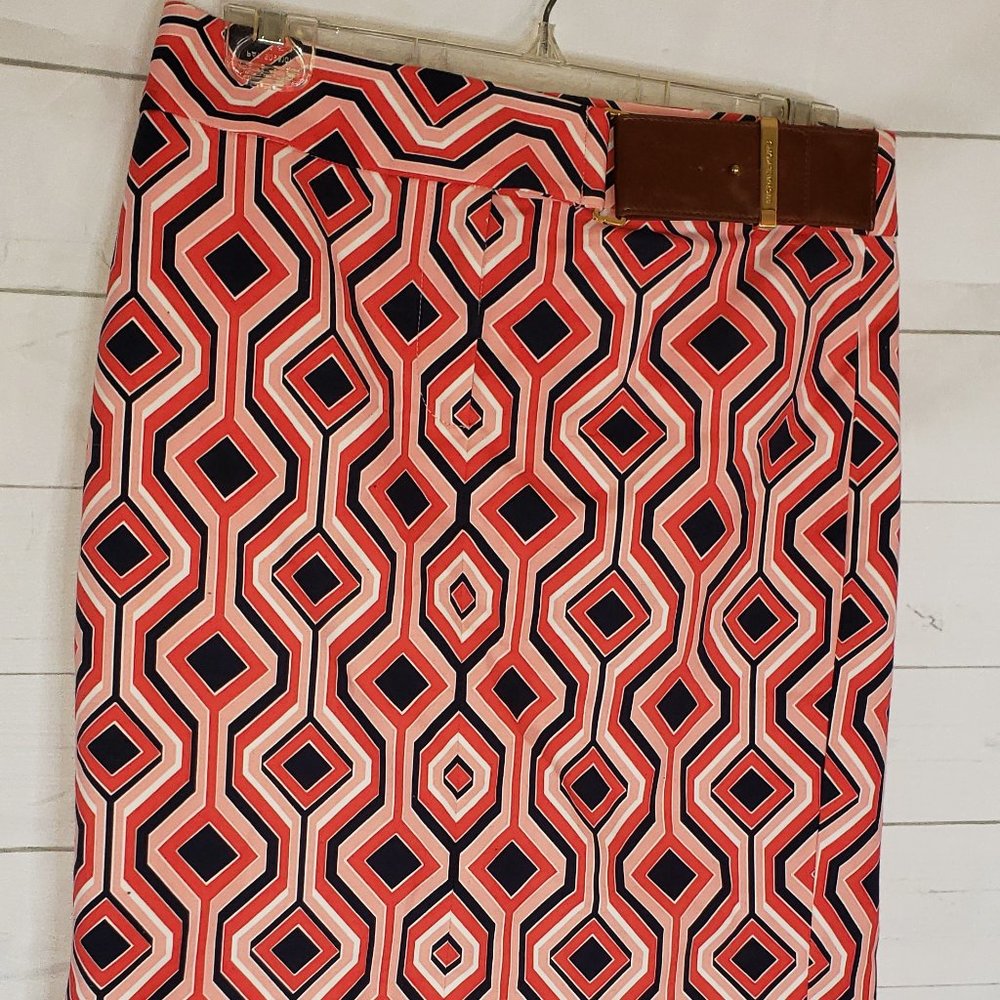 Michael Kors Multi Color Geometric  Pencil  Skirt